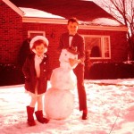 Gary and Joan with the Snowman 1963