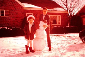 Gary and Joan with the Snowman 1963