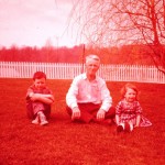 Gary and Joan with Grandpa Albert Long at the farm in 1963