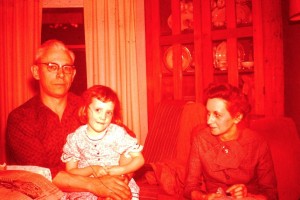 Joan with her Uncle Lawrence and Aunt Edna Mae in 1963